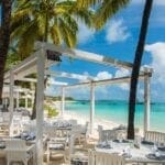 Beach dining in Mauritius